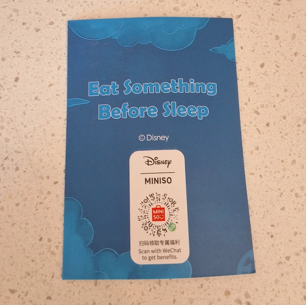MINISO Disney Stitch Eat Something Before Sleep Sleepy Donut Plush Keychain, NEW